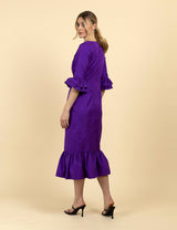 flora taffeta dress-purple